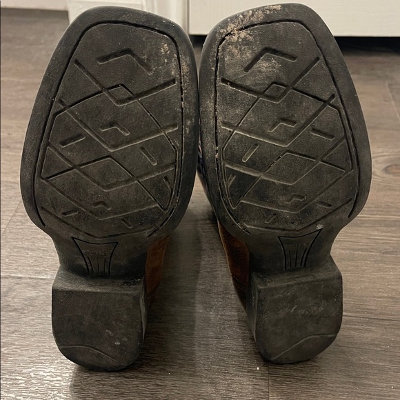 Ariat Boys Rustic Brown and Navy Western Boots - Picture 11 of 12